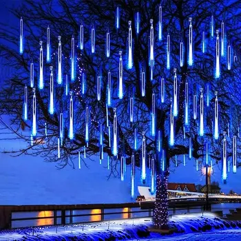 1/2/3/4 Conjunto de LED lluvia de Meteoros Cadena de Luces al aire libre de las Luces de la Calle Garland Impermeable de las Luces del Jardín de la Boda de la Iluminación navideña