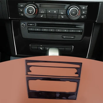 1 juego Brillante Negro Piano Interior del Coche Aire Acondicionado CD de la Cubierta del Panel de Guarnecido de Ajuste para BMW Serie 3 E90 E92 E93 2005-2012 Plástico