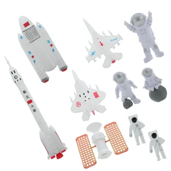 10 Pcs Espacio Astronauta Péndulo Pastel De Adorno Diorama Decoración Props Partido Accesorio De Juguete Cumpleaños De Suministro Globo Spaceman Estatuas