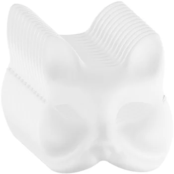 12 Pcs Fox Máscara Pintada a Mano de la Pulpa de Máscaras Artesanales Espacios en blanco Mascarada Blanco de Halloween DIY de los Animales a los Niños el Papel del Partido