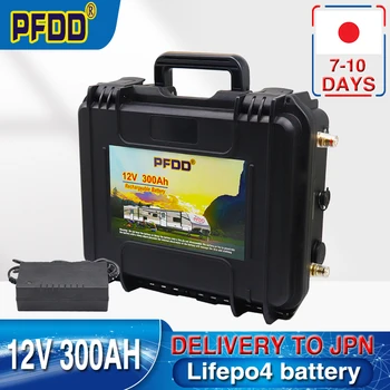 12V 300ah Lifepo4 Fosfato de Hierro de Litio Batería Recargable Integrada de BMS Para Acampar al aire libre,Carrito de Golf,Solar Con Cargador