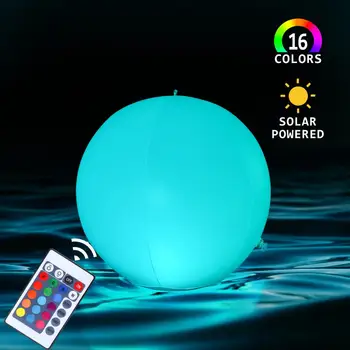 14 De La Pulgada Led De Balón De Playa, Pelota De Juguete Con El Colorido De La Luz Solar Impermeable Inflable Del Led Luminoso Piscina De Bola Flotante