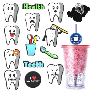 1pcs de dibujos animados lindo cepillo de dientes el cuidado de la salud de paja topper encanto proteger el diente de paja cubierta de pasta de paja de topper