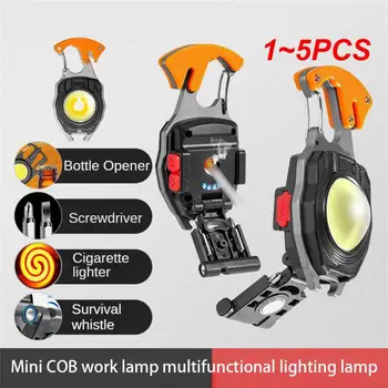 1~5 X Mini Linterna de LED de Luz de Trabajo luz de Bolsillo de Acampar al aire libre de la Linterna de Emergencia, Llave de Martillo de la Lámpara