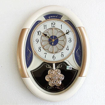 2022 Europeo-estilo swing reloj de pared de estilo Americano, sala de estar mudo reloj de pared creativos retro rural de arte de cuarzo reloj de 49x37CM