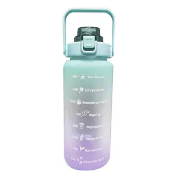 2L de Agua de Gran Capacidad de la Botella Con Rebote Cubierta de la Escala de Tiempo de Recordatorio Esmerilado Estanco de la Copa Para los Deportes al aire libre de la Aptitud
