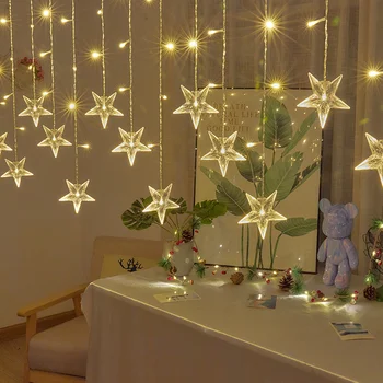3M LED Cadena de Luces de Estrellas, Copos de nieve al aire libre de Vacaciones de Año Nuevo de Hadas Corona de Navidad la Fiesta de la Boda Decoración de Luces de Navidad