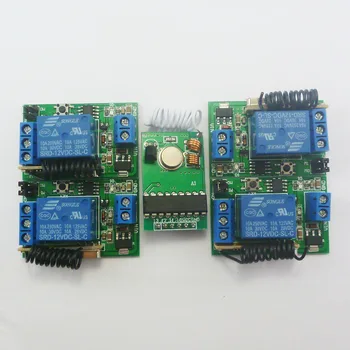 4 Pcs 1CH Interruptor de Relé+1PCS PT2262 el Módulo Transmisor de DC12V 433MHz Transmisor de Control de Relé de Retardo de Receptor Kits