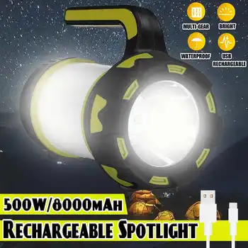 500W Super Brillante Linterna LED Portátil Faro Exigible, en el Foco de Largo alcance de la Caza de la Lámpara Con la Luz