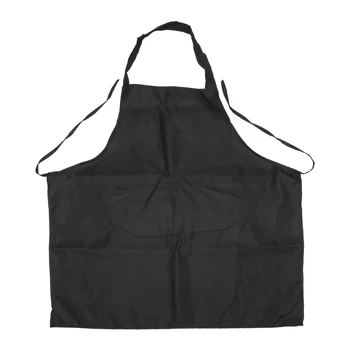 6 Pack Negro Delantal de Cocina con 2 Bolsillos Anti-Sucio Delantal Adecuado para la Barbacoa Cocina de la Hornada Restaurante