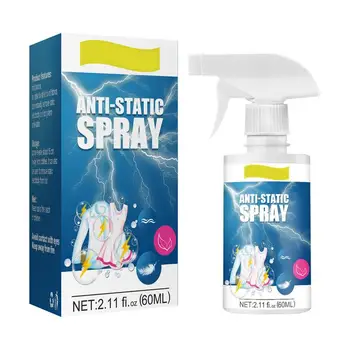 60 ml de Anti Estática Spray Reducir Estática Elecricity Suavizante de Ropa Factor Hidratante Anti-Pegado Removedor de Arrugas