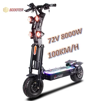 72v 8000W 13pulgada pesado larga, grande, doble motor eléctrico fuera de la carretera scooter eléctrico de adultos dualtron scooter