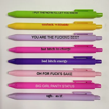 8pcs Divertidos Bolígrafos de colores Quejándose de las Cotizaciones de la Pluma Para el Estudiante de Regalo de Papelería de la Oficina de la Firma Multifunción Pen