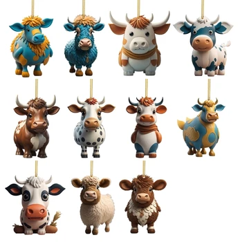 Adorables dibujos animados de la Vaca del Coche Colgante con Cordón Decorados Fácil Cortinas en cualquier Lugar