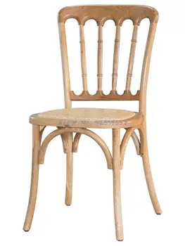 Americana de madera maciza silla de comedor de casa respaldo totalmente ensamblado de ratán gata silla Napoleón presidente castillo silla retro silla de ratán