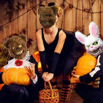 Banda elástica en la Máscara de Halloween de Conejo Masque Espeluznante de Halloween Conejito Masque Exquisita accesorios Realistas para que las Partes Festivales