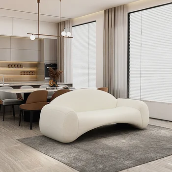 Blanco Moderno Bocanadas De Sofá De 3 Plazas Europeas Modular De Salón Perezoso De Lujo Curva Muebles Para El Hogar Muebles Para El Hogar