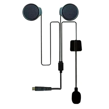 Bluetooth 5.0 Auriculares de Casco de la Motocicleta Auriculares Auriculares Inalámbricos con Micrófono manos libres para BT-22(Sólo Un Micrófono)