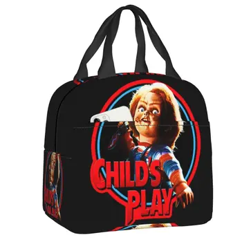 Bolsa de almuerzo de Chucky de película de Halloween para niños, fiambrera con aislamiento térmico para mujeres, bolsas de comida p