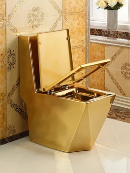 Bombeo de agua de oro inodoro sifón Europeo de baño de estilo cuadrada de cerámica de ahorro de agua mueble ba ñ o banyo mobilyalar ı