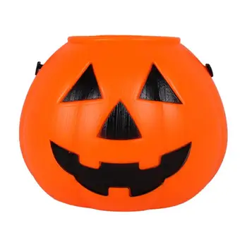 Calabaza Cubo De Halloween Candy Tratar Truco O Cubos Titular Cubo Mini Niños Cesta De Plástico Canastas De Linterna(Estilo Casual)