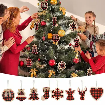 Cristal de Decoraciones para el Hogar Multi Diseño de Navidad Redondo de Madera Colgando Adornos Con Bowknot Árbol de Navidad de Cristal de Árboles con Luces
