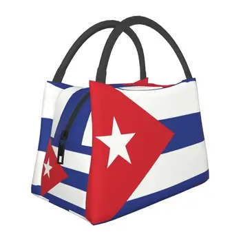 Cuba Bandera Aislado de Bolsas de Almuerzo para Picnic al aire libre Cubano Patriótica se puede utilizar muchas veces Térmica Enfriador de Caja Bento Mujeres