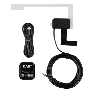 DAB+, Radio Digital Receptor USB Amplificado Radio Portátil Adaptador de Tipo C Powered Digital DAB+ Adaptador de Sintonizador para Android Navigator