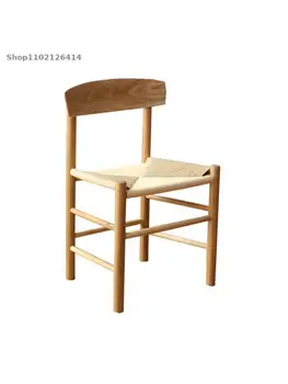 De bastones de madera maciza silla de comedor J39 silla de roble blanco y silla de estilo Japonés de cuerda tejida de registro de estudio de la silla de ratán diseñador de heces