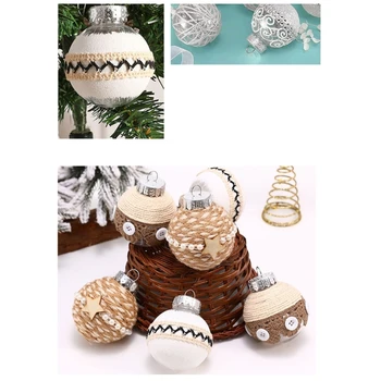 Decorativo Árbol de Navidad de la Bola de Chuchería 6pcs/caja de Adornos Colgantes Conjunto de Adornos para la fiesta de Navidad en Casa