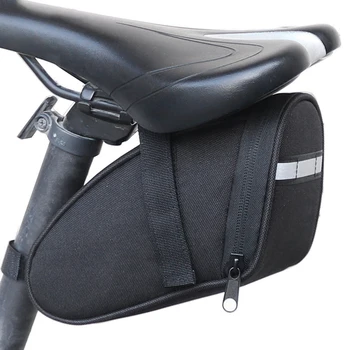 Durable de Alta Calidad de la Bicicleta Saddle Bag Ciclismo Bolsa Universal de la Cartera de Carring Impermeable Cuña Zip 18*9*9 cm Negro
