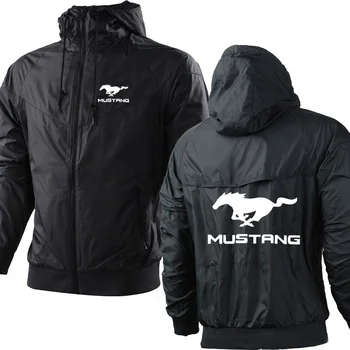 Hombres chaquetas para Mustang Coche Logotipo de los Hombres de Primavera Otoño Sudadera de Moda Casual con Capucha de la Cremallera de la Chaqueta Masculina Tops Ropa Sudadera