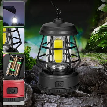 Impermeable Retro LED de la Lámpara de la Batería Operada Vintage al aire libre de la Luz Super Brillante Equipo de Camping Linterna para el Huracán de Camping