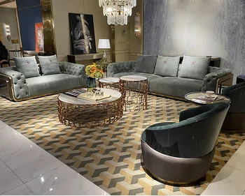 Italiano luz de lujo frente sofá de cuero moderno salón villa modelo habitación de lujo de gama alta nuevo diseñador