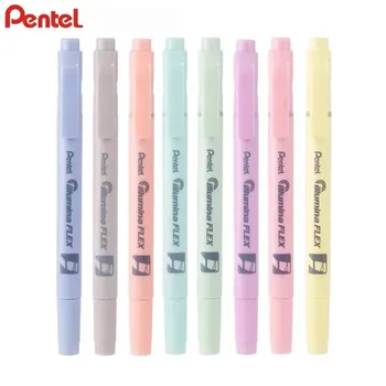 Japón papelería comercial Pentel SLW11P Macaron de 8 Colores con Doble punta de Rotulador Rotulador Rotulador Soft-tip Pen útiles Escolares