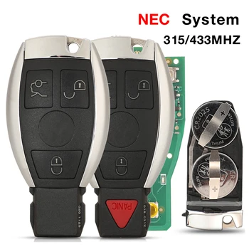 jingyuqin NEC Sistema de 3 Botón Smart Remote Coche Llavero 315/433Mhz Para Mercedes Para el Benz CLS W204 W202 W212 W211 W203 W205