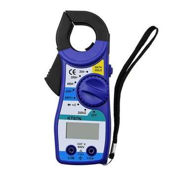 KT87N Multímetro Digital Amper Medidor de Pinza Pinzas de Corriente CA/CC Probador de Voltaje Contador de Frecuencia Medidor de Potencia de la Prueba Durable Azul