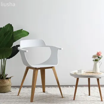 La moda moderna casa pequeña silla casual casa creativa Nórdicos simple café de plástico respaldo de hierro trípode silla de comedor