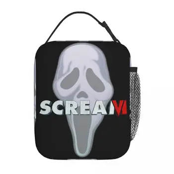 La nueva Scream 6 Película de Accesorios Aislantes de Bolsas de Almuerzo de Trabajo Ghostface Fantasma Cara Gritar VI de la Moda Enfriador Térmico de la Caja de Almuerzo