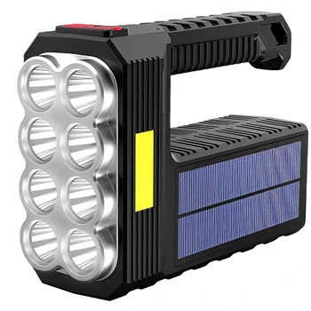 Linterna LED Linterna Impermeable Linterna al aire libre de la Luz de Emergencia de 500 LM Solar/Carga USB Camping Linterna