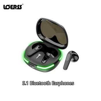 LOERSS 5.1 Bluetooth Auricular TWS Hifi 8D Auriculares Estéreo Impermeable RGB de los colores de la Luz Auriculares de Juegos de Deporte Auriculares de Música
