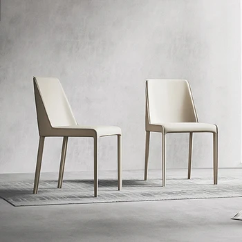 Luz de lujo de gama alta silla de comedor minimalista silla de la silla de cuero diseñador de casa restaurante respaldo minimalista moderno taburete