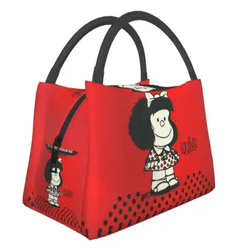 Mafalda Una Contestataria Se Puede Utilizar Muchas Veces Las Cajas De Almuerzo De Quino Cómic Manga Enfriador Térmico De Los Alimentos Bolsa De Almuerzo Aislado Hospital De Picnic Contenedor