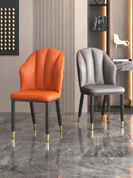 Moderna luz de lujo silla de comedor Nórdica silla de respaldo simple silla hogar silla de comedor suave bolsa de maquillaje taburete mesa de comedor y