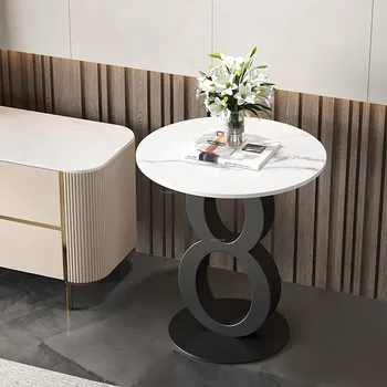 Moderna Pizarra Mesa de Café del Hogar Pequeño Apartamento de la Ronda de Mesas de Té para Muebles de Salón de Diseño Digital Sofá Lado de la Mesa