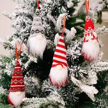Navidad sin Rostro de la Muñeca Colgante Colgante de Gnome Santa Árbol de Navidad Colgante de Adorno de Muñeca para el Hogar Decoraciones de Navidad
