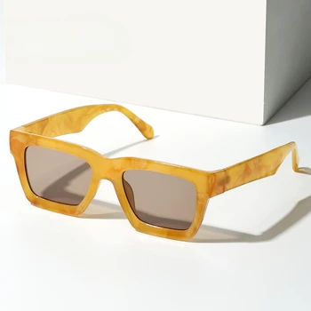 Nuevo de la moda de impresión de pequeño marco de la visera 86577 marea ultravioleta de la marca de gafas de sol de mayoristas 무테 안경 UV400