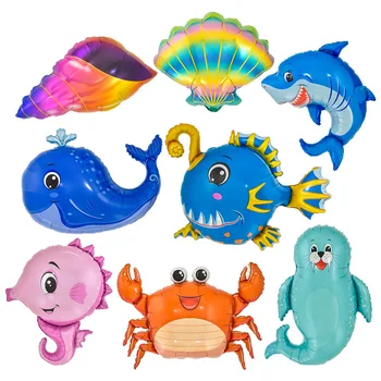 Ocean Tema de la Fiesta de Cumpleaños Decoración Pez Payaso Blowfish Animales marinos Globos Arco Kit para Niños Niño Bebé Ducha fuentes del Partido