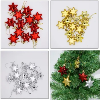 Oro/Rojo/Blanco Estrellas Árbol De Navidad Colgante Colgante De Adornos De Navidad Adornos De Árbol De Año Nuevo Los Recuerdos De La Fiesta