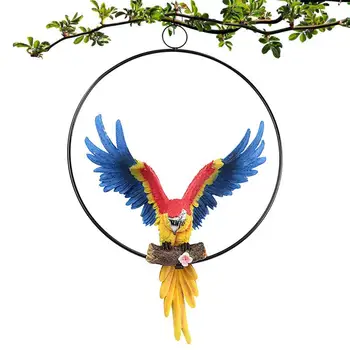 Parrot Estatua Parrot Anillo De Perca Estatua De Aves Tropicales Decoración Para El Patio Jardín De Césped Patio Al Aire Libre, Amante De Las Aves Regalos